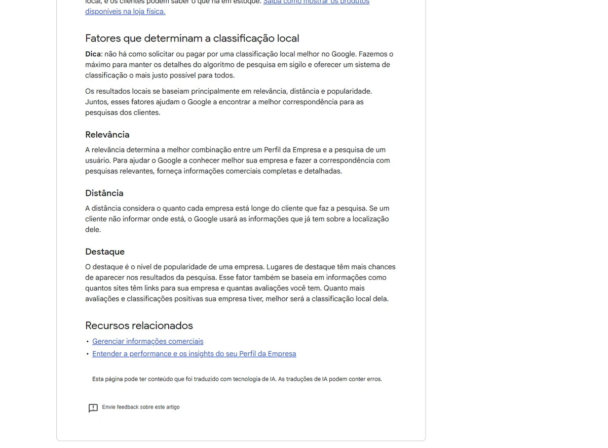O Google explica como contexto local influencia a descoberta de serviços.