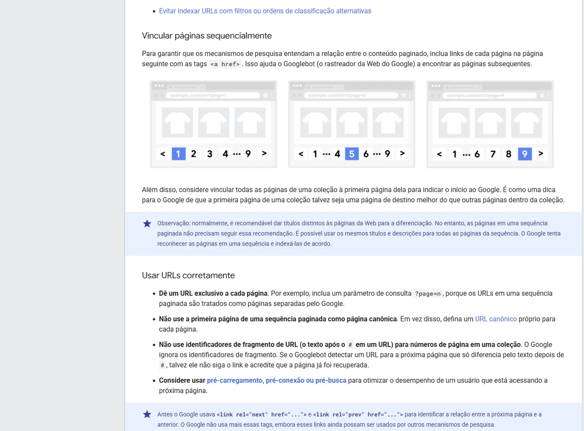Páginas adicionais precisam de URLs e links que possam ser encontrados.